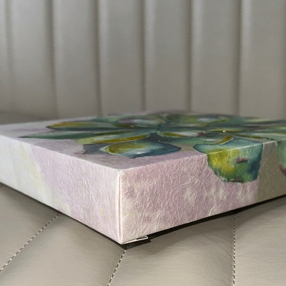 Tre Sorelle Studios "Succulent Watercolor" Painting Print 8" Stretched Canvas GU - Picture 8 of 14